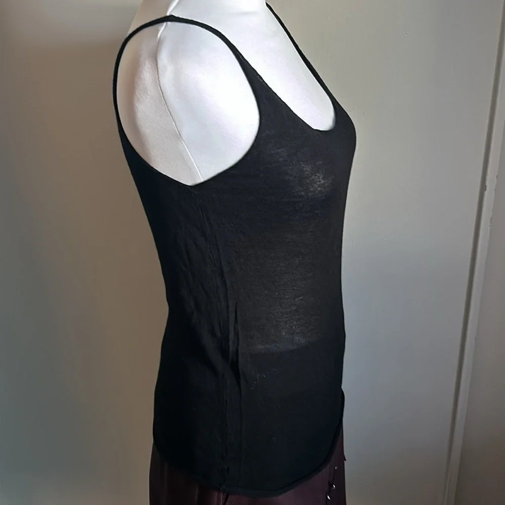 New Kerisma Fine Gauge Lightweight Knit Slim Fit Sweater Raw Edge Tank Top - Picture 3 of 9